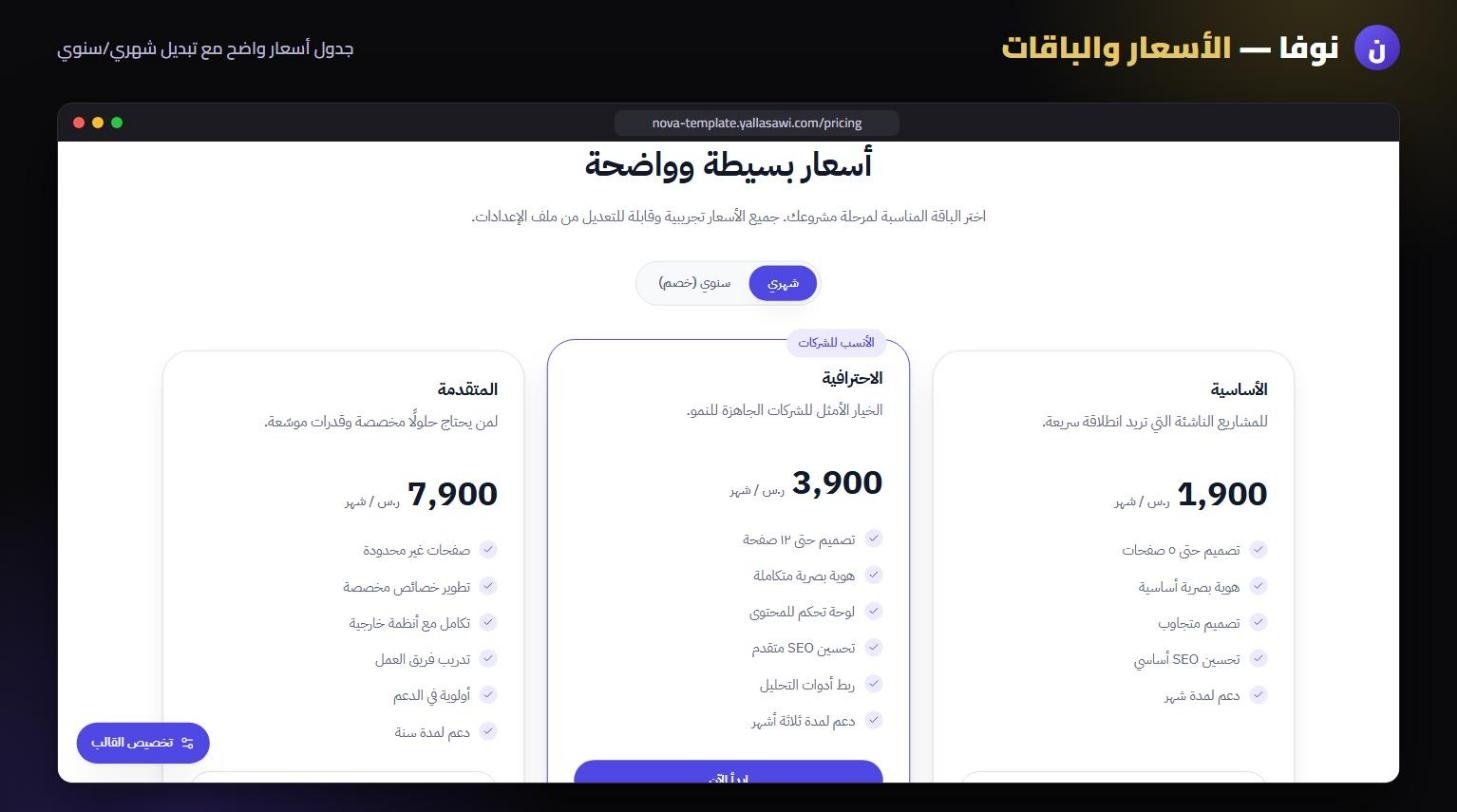 نوفا – الأسعار والباقات